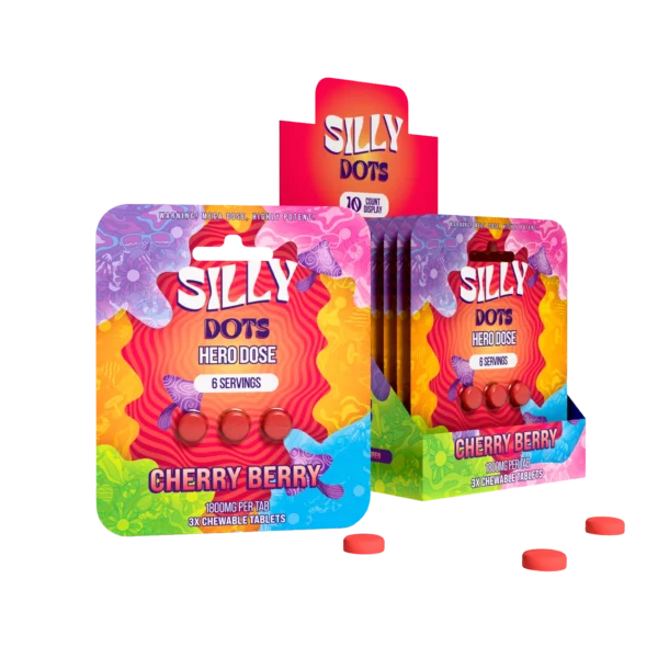 Party Pack | Silly Dots Super Dose 2400mg Tabs | 3 Pack | Cherry Berry | 10 Count Display
